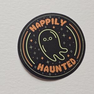 10/$10 Happily Haunted Black and Orange Sticker